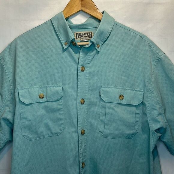 Duluth Trading Co. Men's Vented S/S Button Up Fishing Shirt Size L Green - Picture 2 of 6